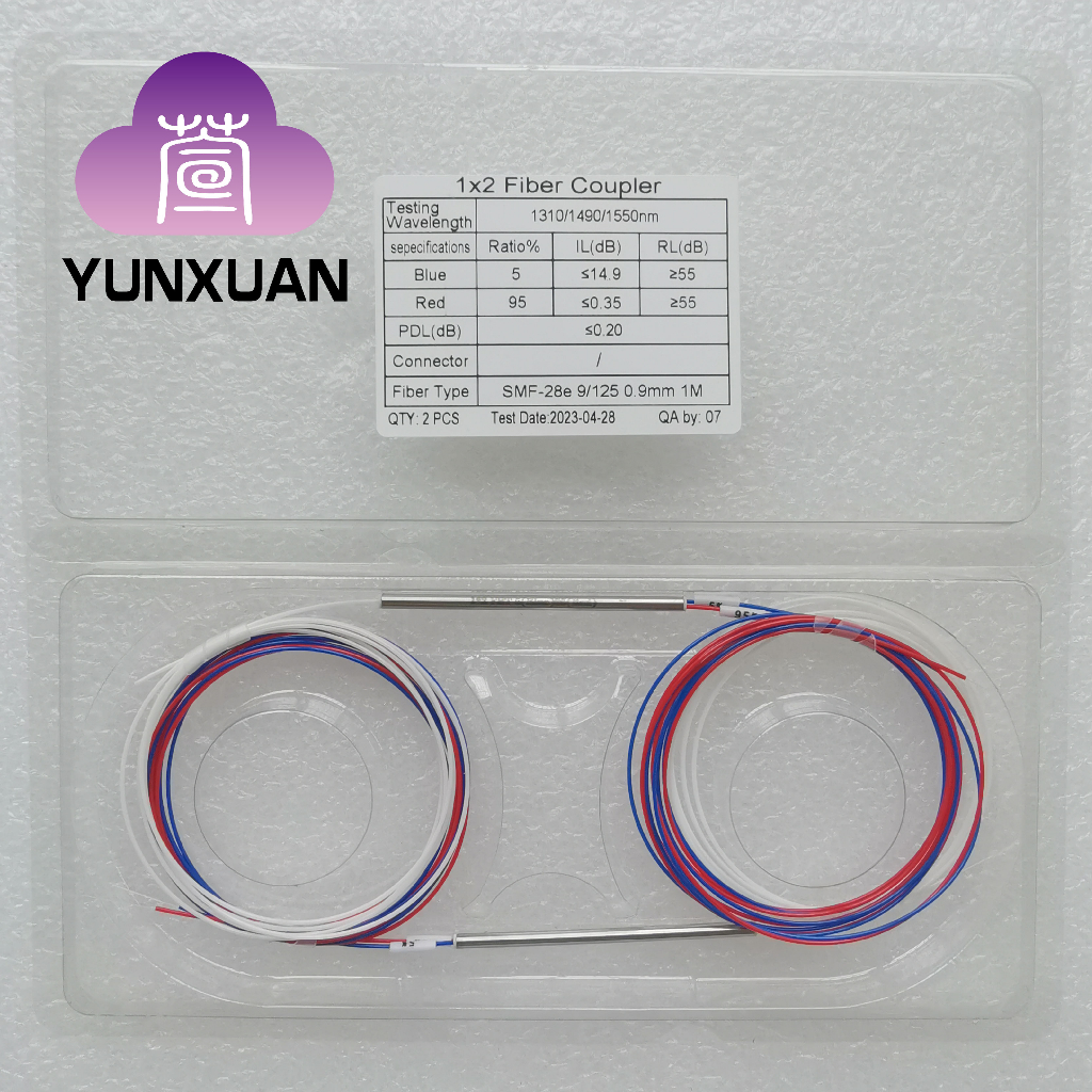 2PCS FBT Splitter Without Connector 5/95 10/90 20/80 30/70 50/50 Ratio ...