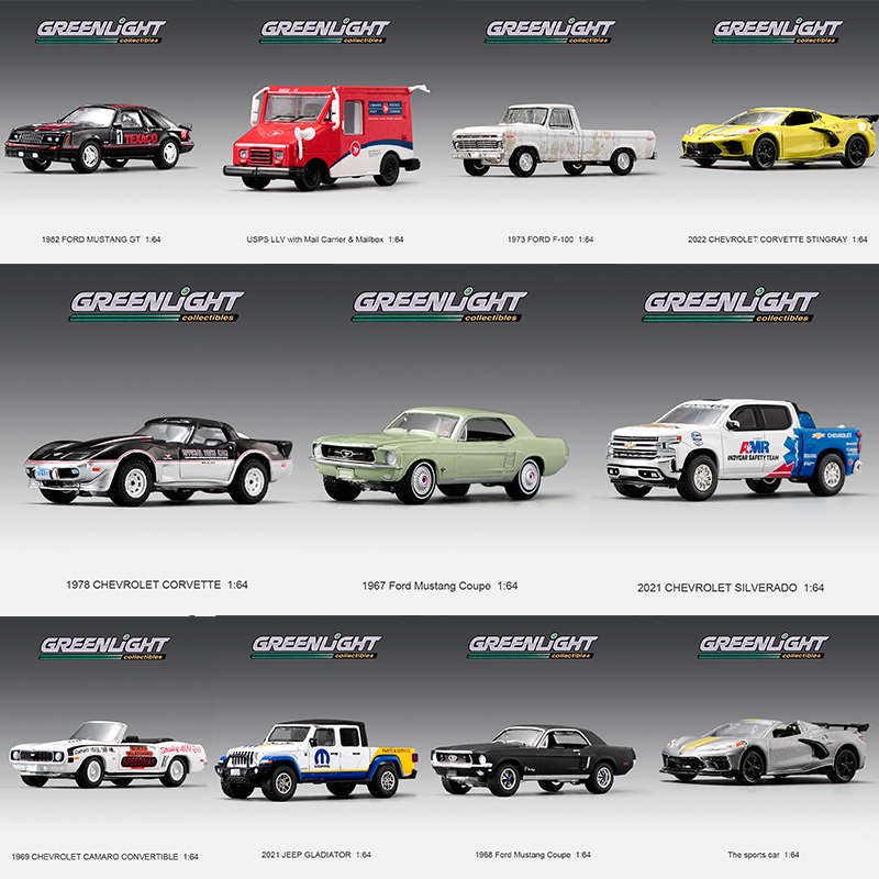 1/64 Greenlight Alloy Car Model FORD CHEVROLET CORVETTE JEEP GLADIATOR ...