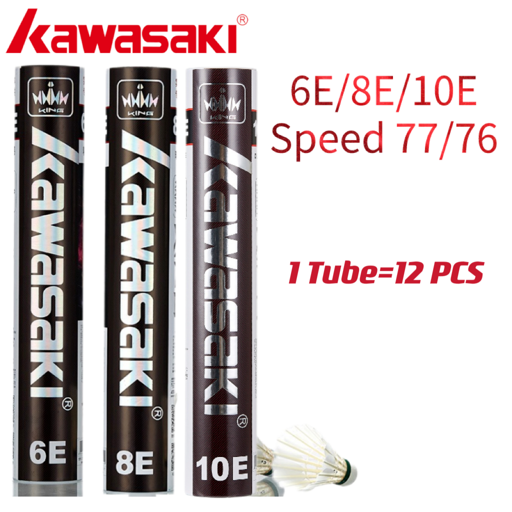 Kawasaki Badminton Shuttlecock 12 Pcs King 6e/8e/10e Goose Feather