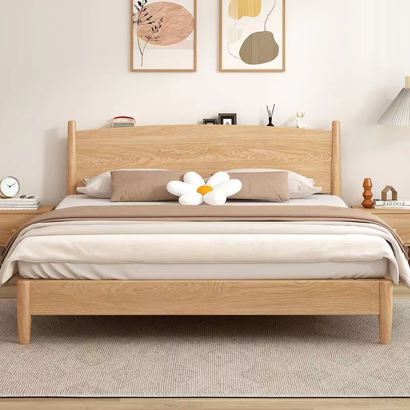 [Meiyi Home Furnishing] Nordic Solid Wood Bed Modern Simple Log Owner ...