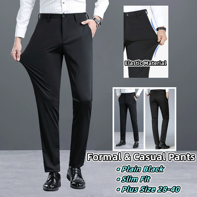 Slim Fit Corporate Pants - Black