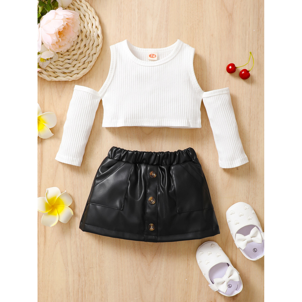 Baby girl outlet black leather skirt