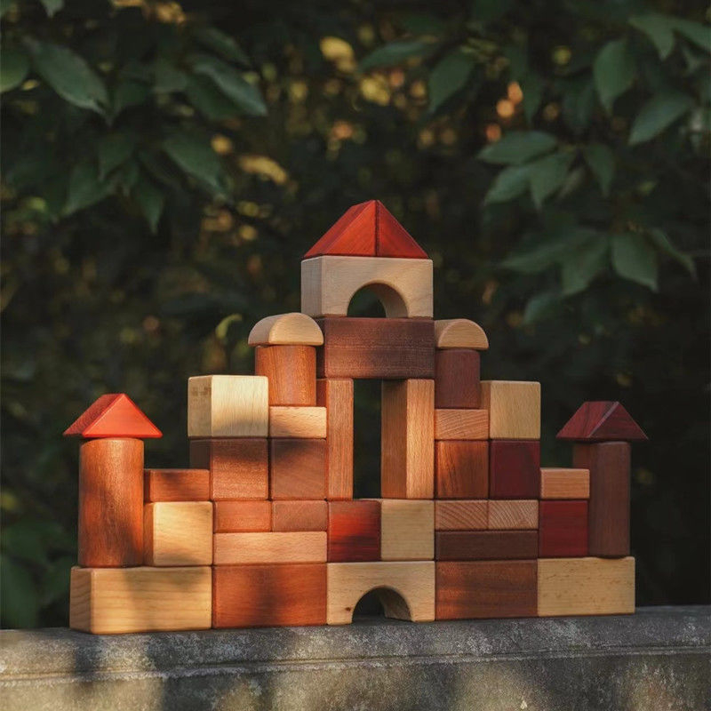 Large Wooden Building Blocks Set Wooden Solid Wood Building Blocks Game Children Educational