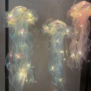 Jellyfish Lantern Decorations for Birthday Party, 1 PC Jelly Fish Light  Lamp for Little Mermaid Birthday, Hanging Jellyfish Decoration Ceiling  Lamps Material Pack for Ocean Theme Décor 