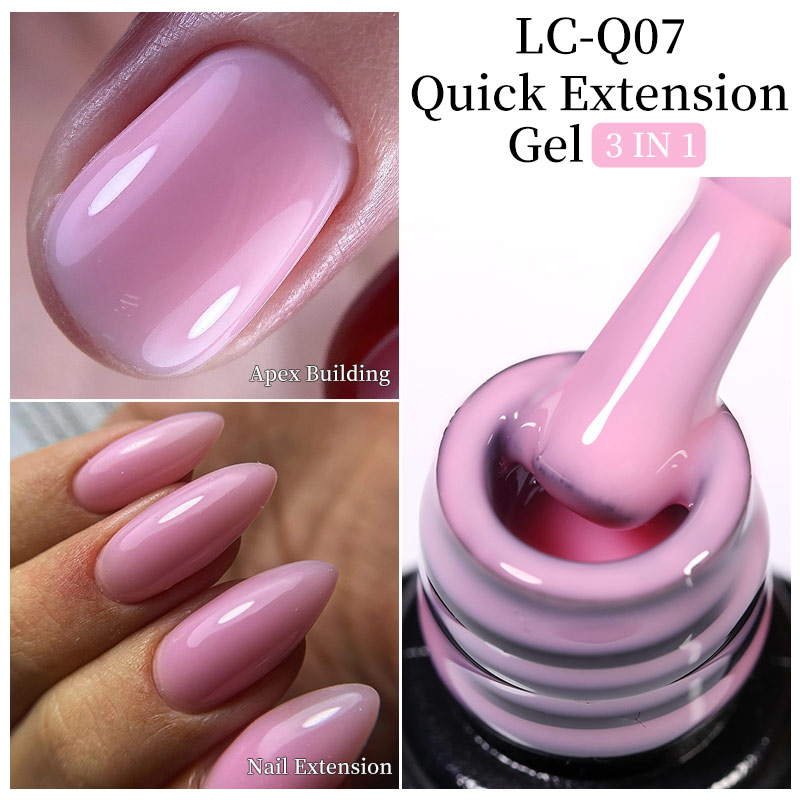 LILYCUTE Nail Extension Gel Polish Nude Pink Gel Nail Polish 3-in-1 ...