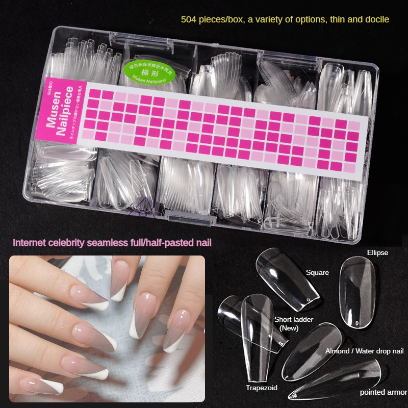 504PC Fake Nails / Ultrathin nonmarking nail sheet / Engravingfree