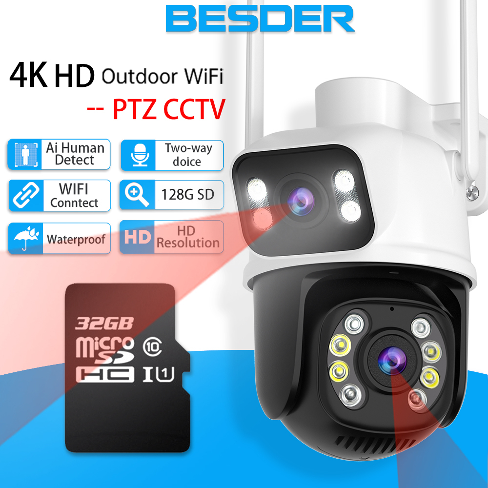 BESDER 8MP CCTV 4k Wireless IP Camera 5MP Outdoor Waterproof Camera 2MP