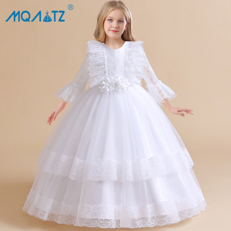 MQATZ Summer Long Sleeve White Bridesmaid Dress For Girls Children Costume  Princess Dresses Girl Dress Vestidos Wedding Prom Gown LP-329 | Shopee  Philippines