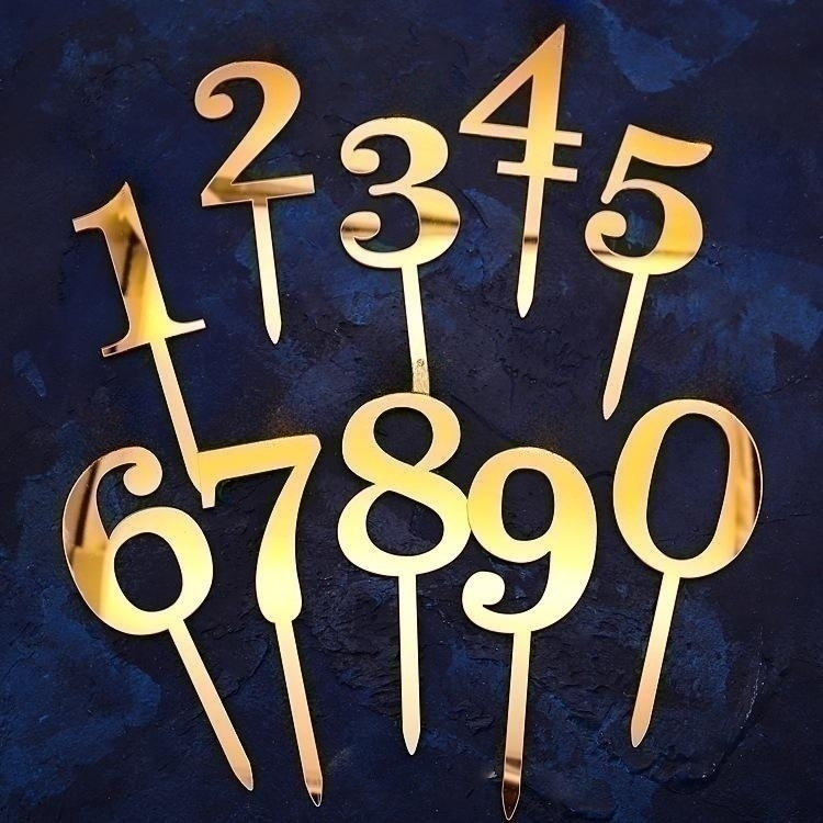 Acrylic Number Cake Topper Birthday Number Cake Decoration Wedding ...