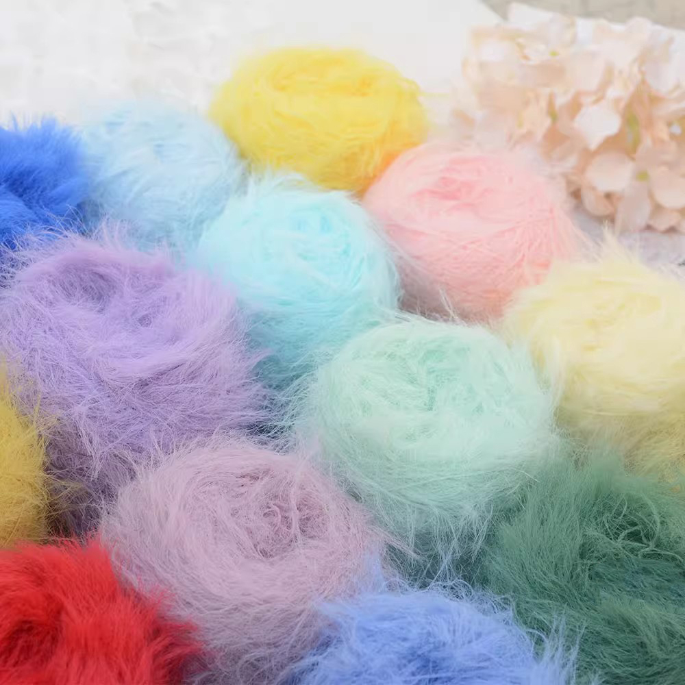 50G 150Meters Long Hair Imitation Mink Down Fancy Yarn Plush Knitting ...