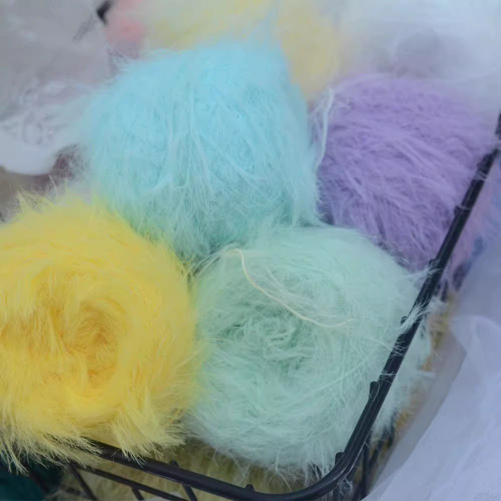 50G 150Meters Long Hair Imitation Mink Down Fancy Yarn Plush Knitting ...