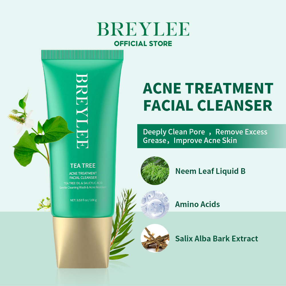 BREYLEE Tea Tree Acne Treatment Facial Cleanser Moisturize Control Oil ...