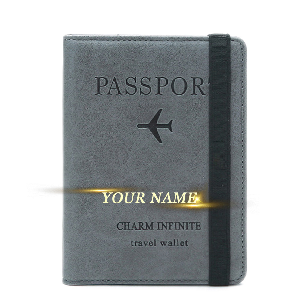 CEXIKA Women Men Engraved Name Passport Cover Travel Credit Id Card ...
