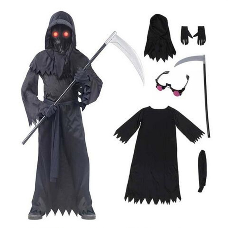 Grim Reaper Costumes Terror Luminous Eyes Death Hook Sickle Boys ...