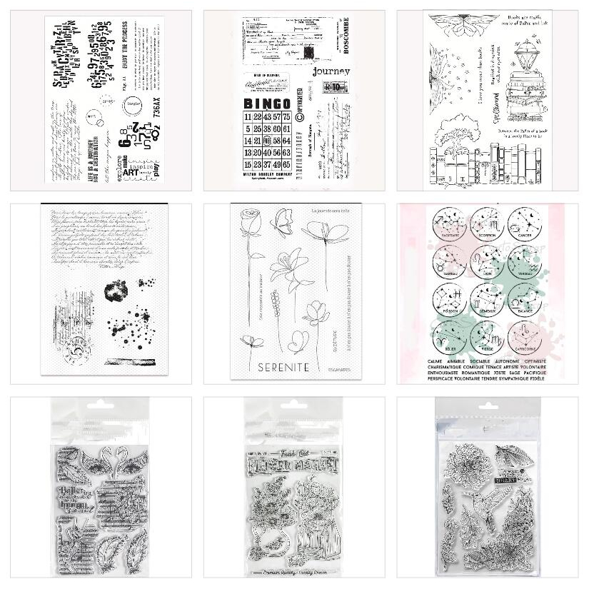 Vintage background Postage Silicone Clear Seal Stamp DIY Scrapbooking ...