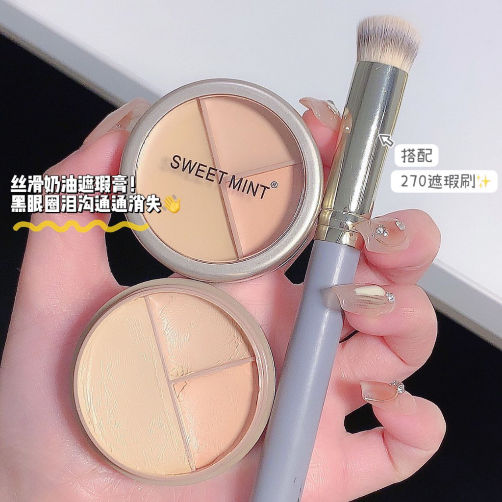SWEET MINT 3-Color Concealer Palette Cream Texture Covers Acne Marks ...