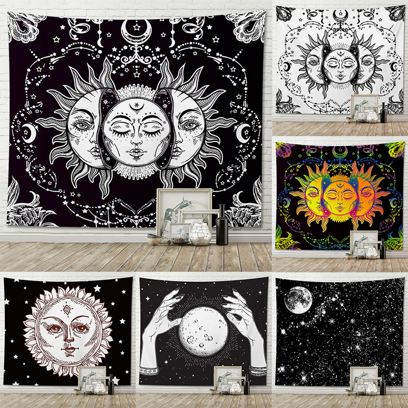 Tapestry Wall Decor Sun God Moon Totem Handing Wall Background Cloth ...