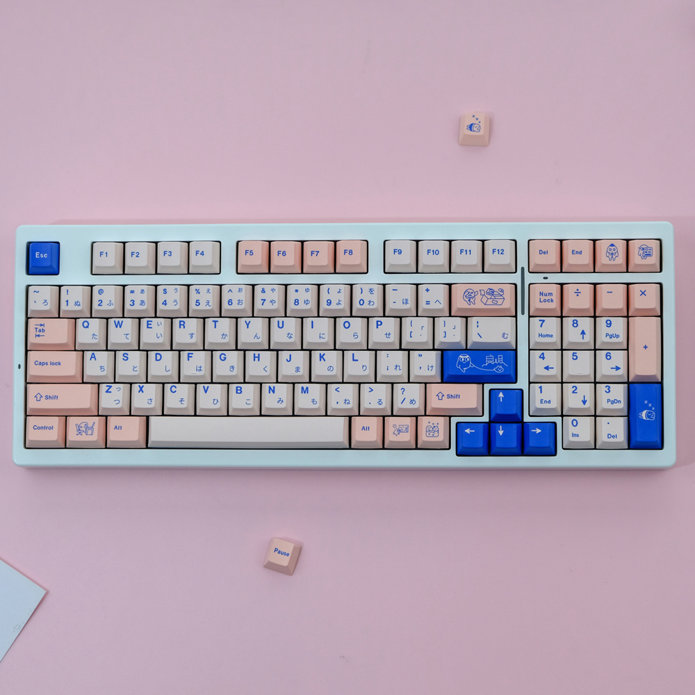 129 Keys Poco Keycaps Cherry Profile Japanese Enlish PBT Dye ...