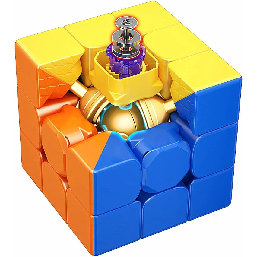 MOYU RS3M Cube de Vitesse Magnétique 3x3 sans Autocollant, Cube Lisse