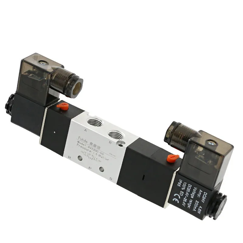 Pneumatic solenoid valve 4V230C-08 three position five way sealed ...