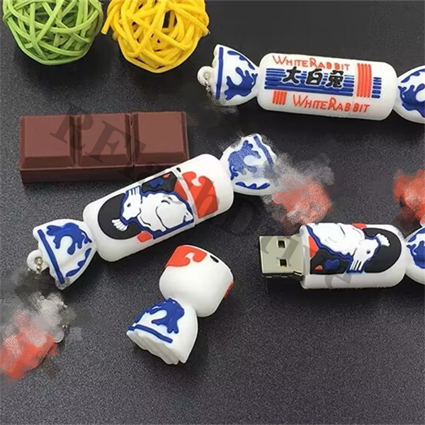 USB 2.0 Cartoon Silicone Big White Rabbit Milk Candy High-speed USB ...