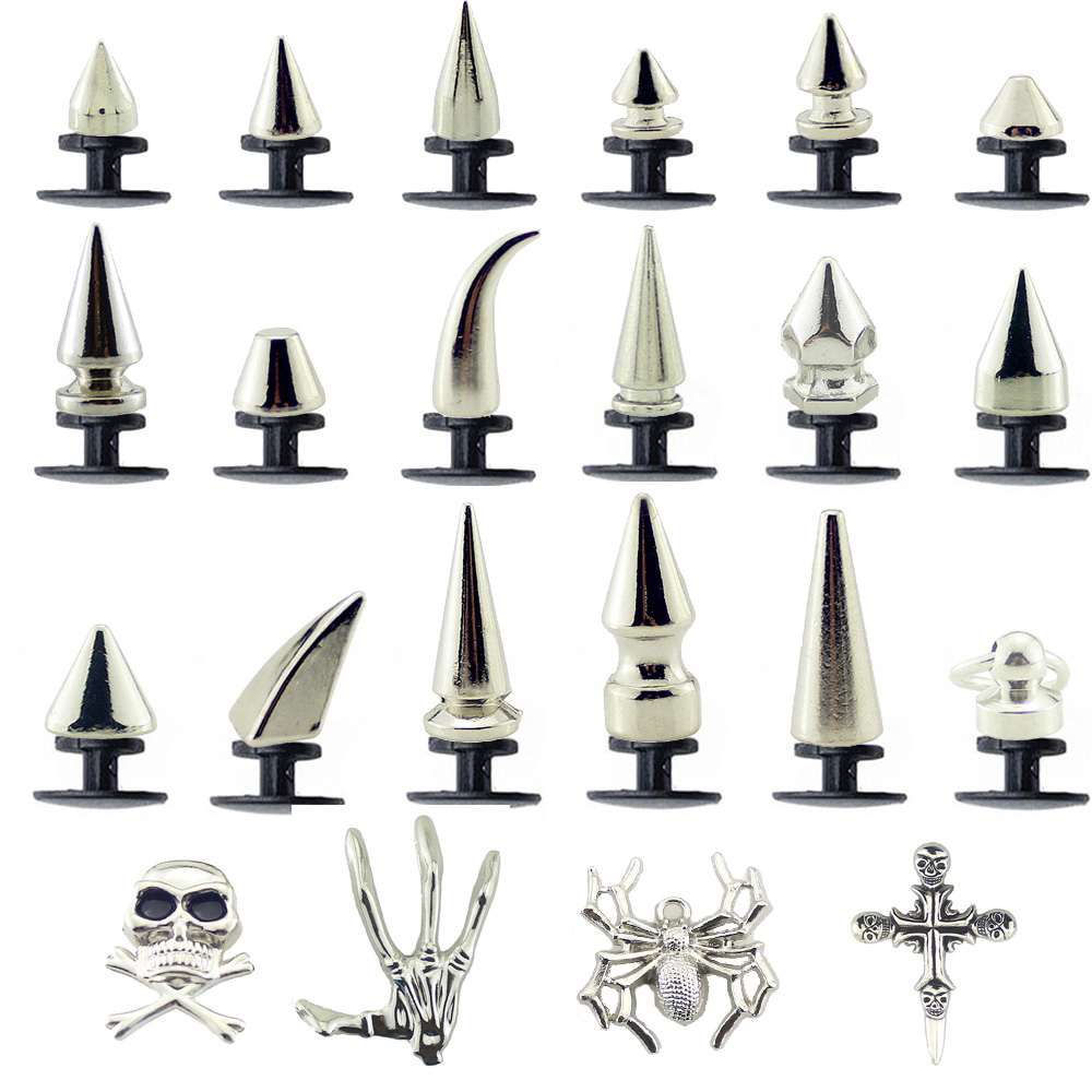 Various Designs Silver Spikes And Skull Rivets For Crocs Accessories ...