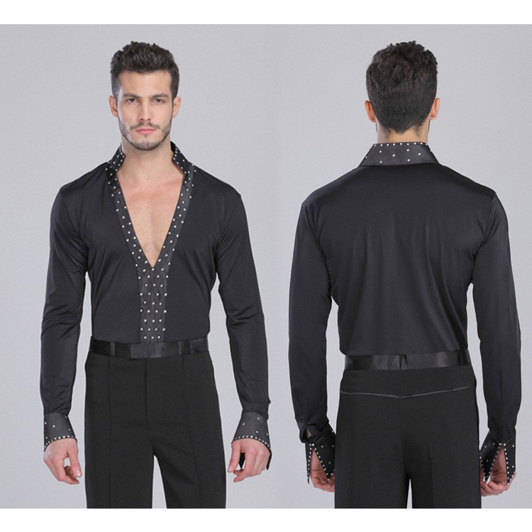Men Latin Dance Costume Waltz Cha-cha Tango Rumba Ballrrom Dance