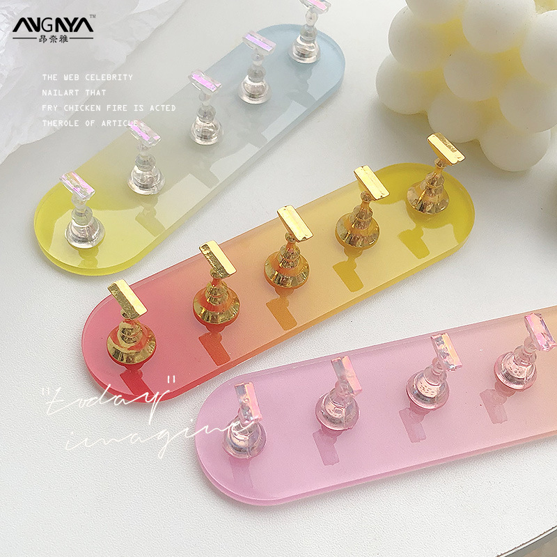 ANGNYA Multi-color 5Pcs Magnetic Nail Tip Display Work Stand Set Nail ...