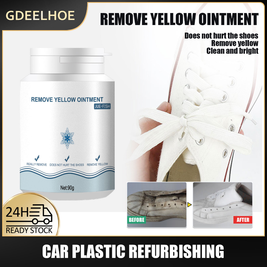 jue-fish-shoes-decontamination-remove-yellow-gel-no-rinse-white