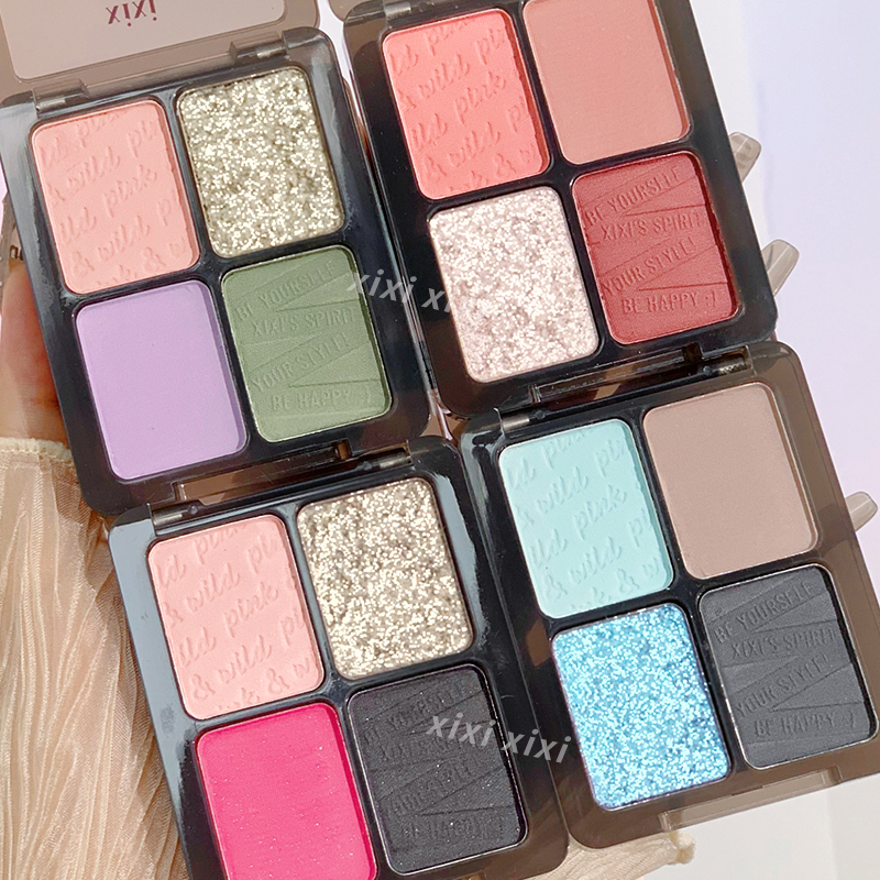 xixi Fourcolors Pearly Eyeshadow Palette Bright Matte Shimmer Crystal