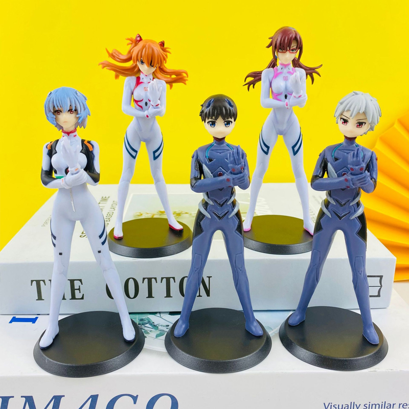 5Pcs/Set Anime NEON GENESIS EVANGELION Figure EVA Robot Driver Asuka ...