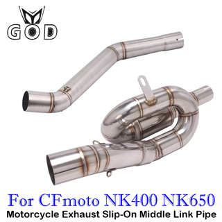 For CFMOTO 650 400 NK 650 400 MT Slip On Exhaust Set Mid Link Pipe 51mm  Mufflers
