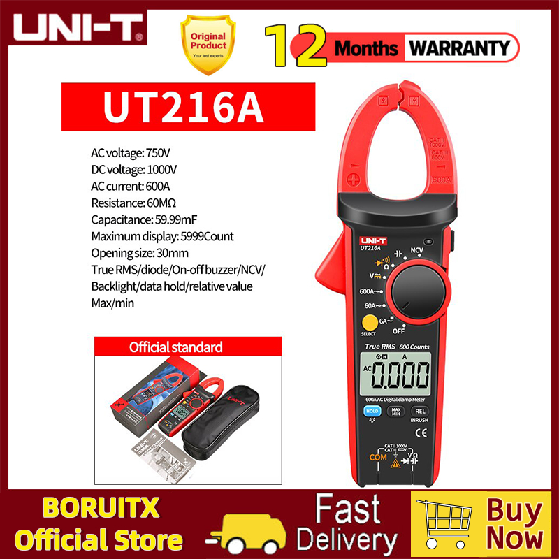 UNIT UT216A UT216C Clamp Meter AC DC 600A 1000V Professional Digital
