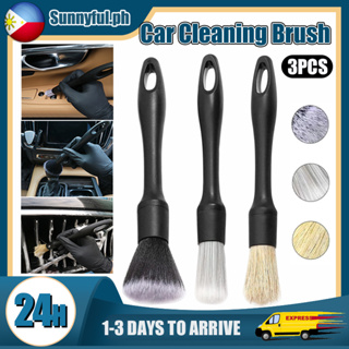 3PCS Car Detailing Brush Set Super Soft Auto Interior Detail Brush With  Synthetic Bristles Car Dash Duster Brush Accessories