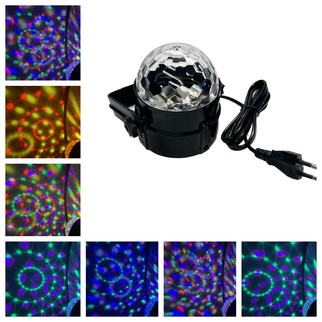Remote Control LED Crystal Magic Ball RGB 7 Color Rotating Light Disco ...