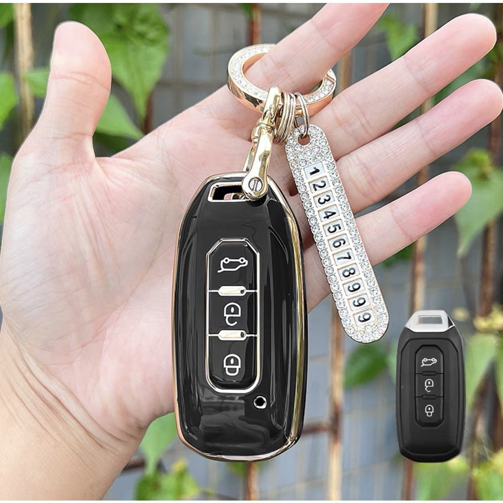 Auto For Ford Territory Ev Tpu Leather Car Smart Remote Key Cover Case