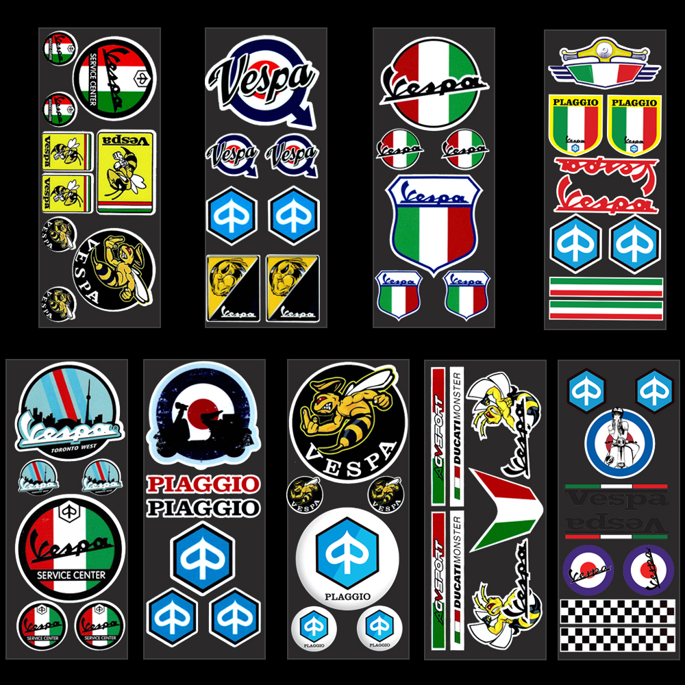 Reflective Italy Flag Decal Stickers for Vespa Motorcycle Vinyl ...