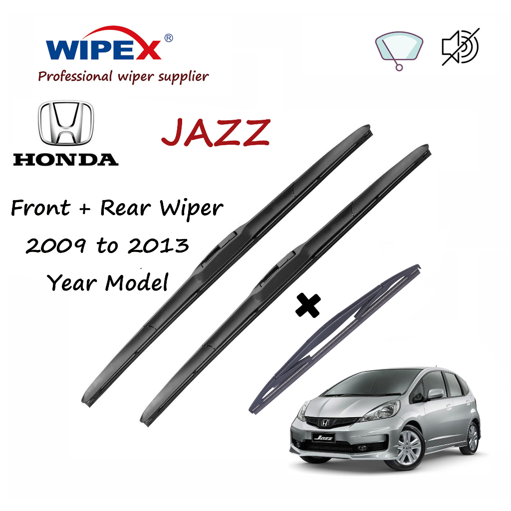 Honda Jazz Wiper Blade Set (Front/Rear) for 2009 to 2013 year Fit Car