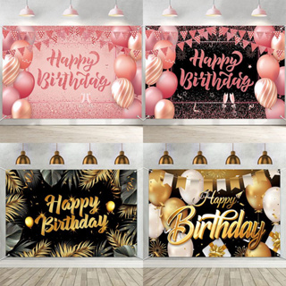 Prdigy 75 pcs Black and Gold Happy Birthday Decoration Set, Black and Gold  Party Decorations, Background Banner, Happy Birthday Foil Balloons,  Birthday Party Supplies 