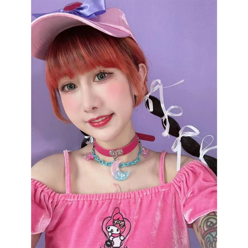 Y2k Hot Girl Necklace Trendy Cool Niche Unique Design Moon Star