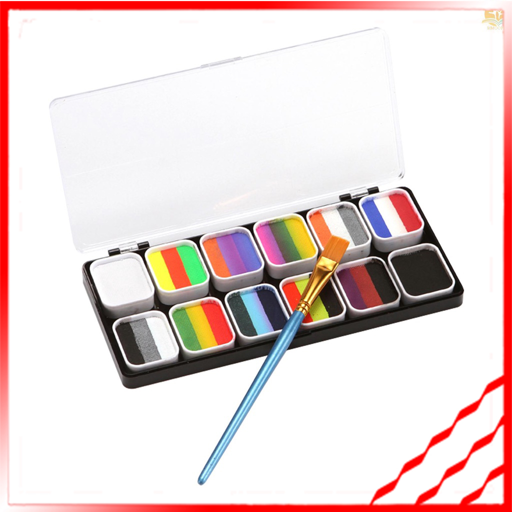 [MMOP] Professional Face & Body Painting Kit 12 Colors Rainbow Water ...