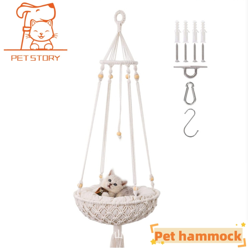 Woven Pet Netting Pet Hanging Basket Cat Hanging Basket Swing Hanging