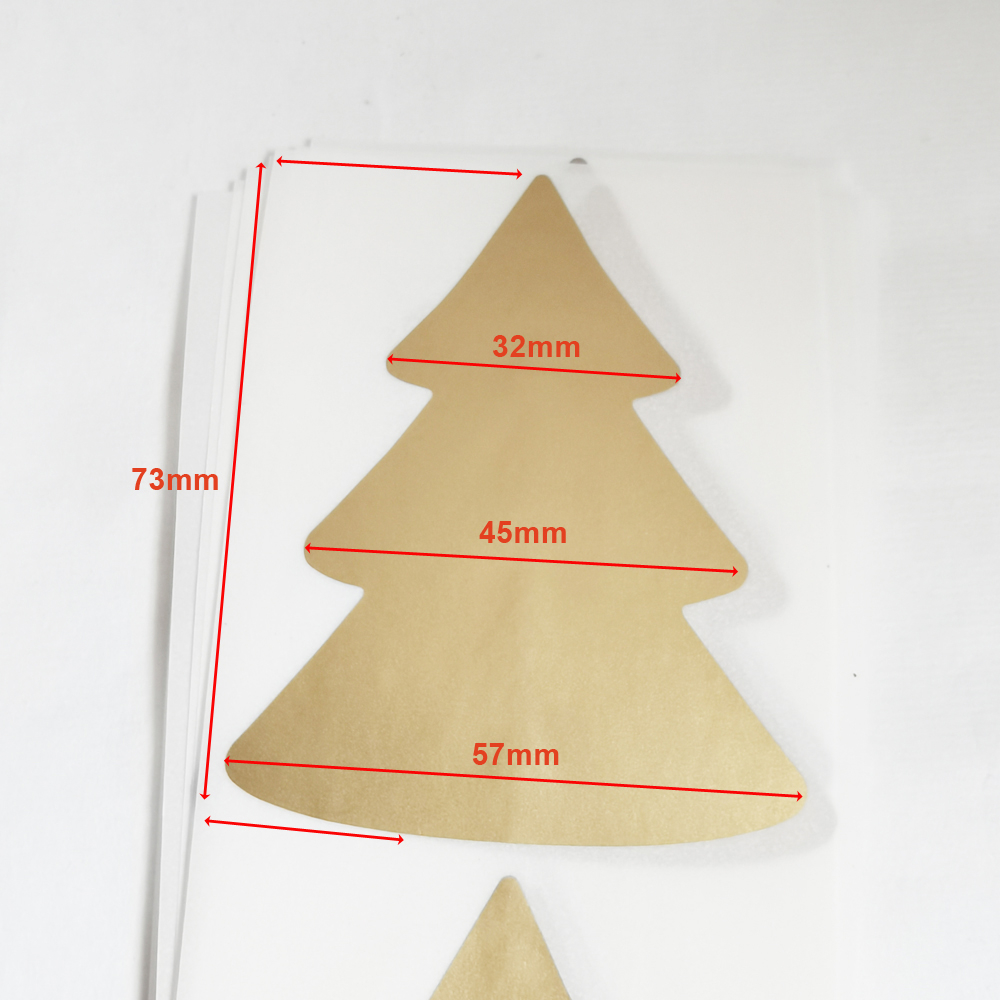50pcs 57x73mm Christmas Tree Shape Scratch Sticker DIY Make Your Own ...
