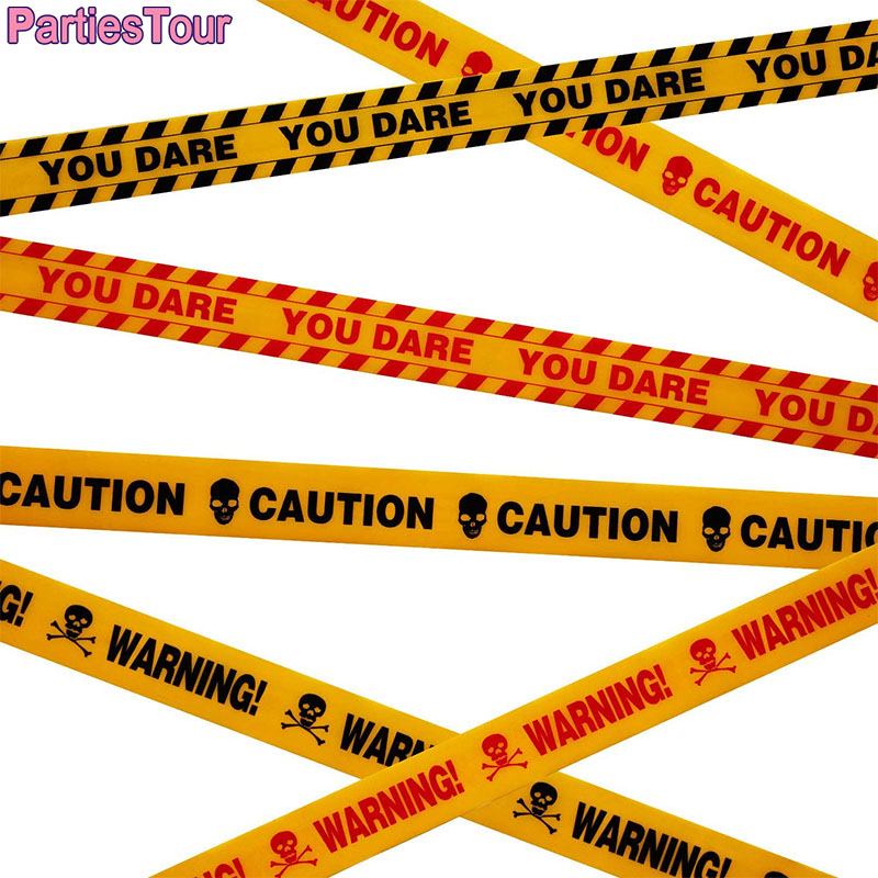 6m Halloween Caution Tapes Orange Yellow Halloween Warning SafetyTape Barricade Tape for