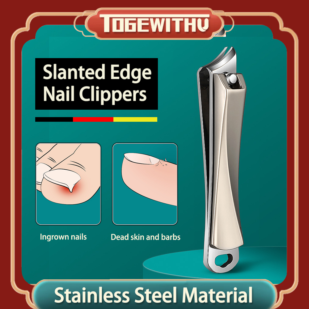 TOGEWITHU Slanted Edge Nail Clippers, Stainless Steel Fingernail and