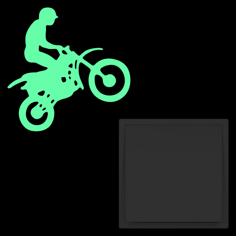 Glow in the Dark Motorcycle Stickers Children Boy Bedroom Wall Switch  Decoration Fridge Door Laptop Car Glass Window Vinyl Decal - AliExpress