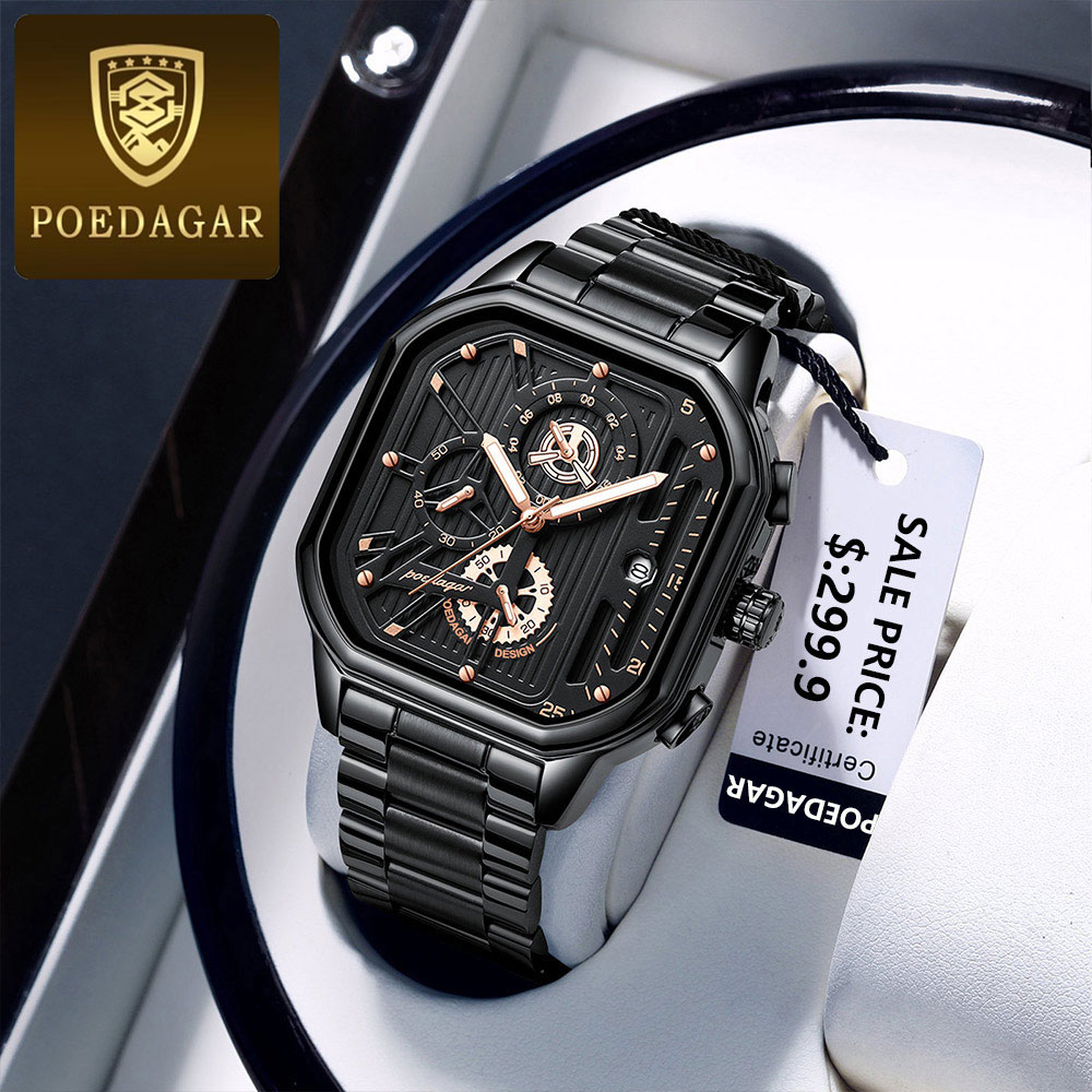POEDAGAR Watch For Men Waterproof Original Relo Business Stainless ...