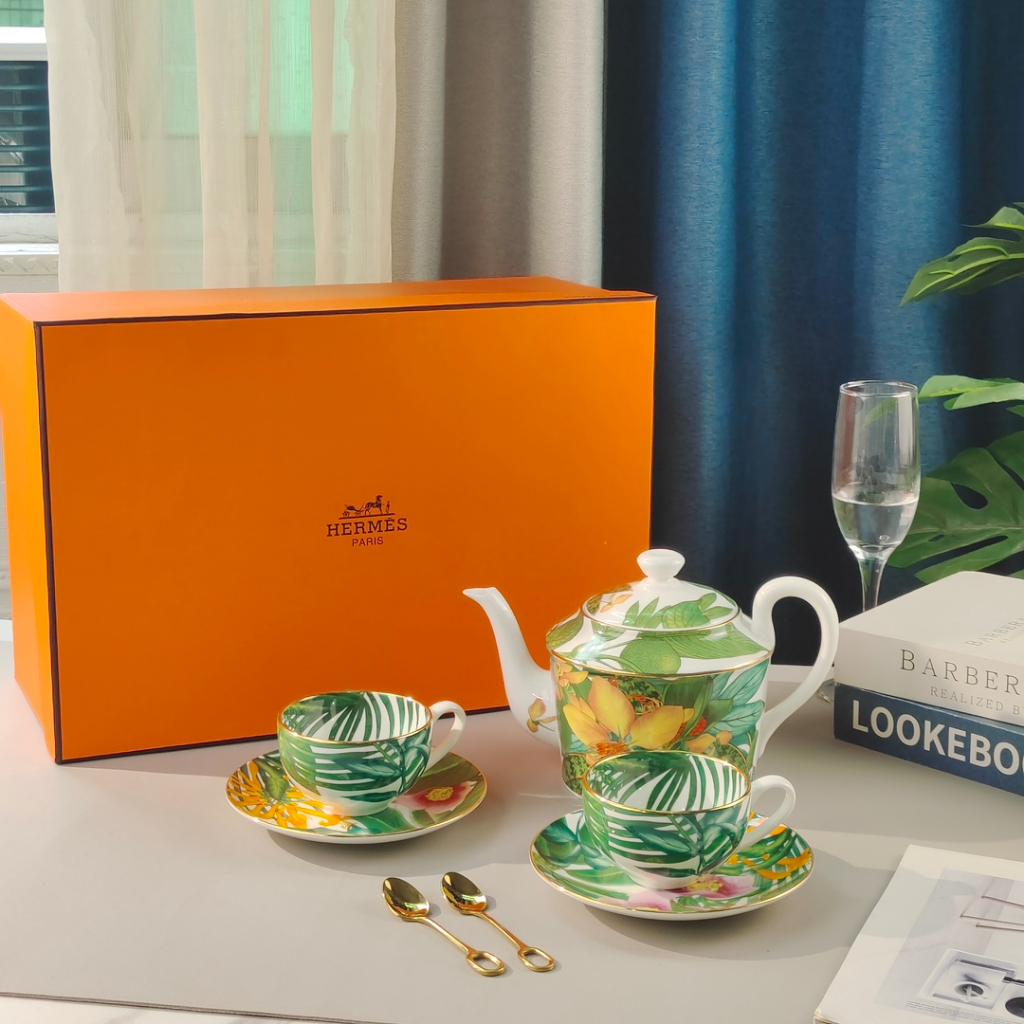 Hermes Premium Bone China Tea Set, Tropical Rainforest Series, One Pot ...