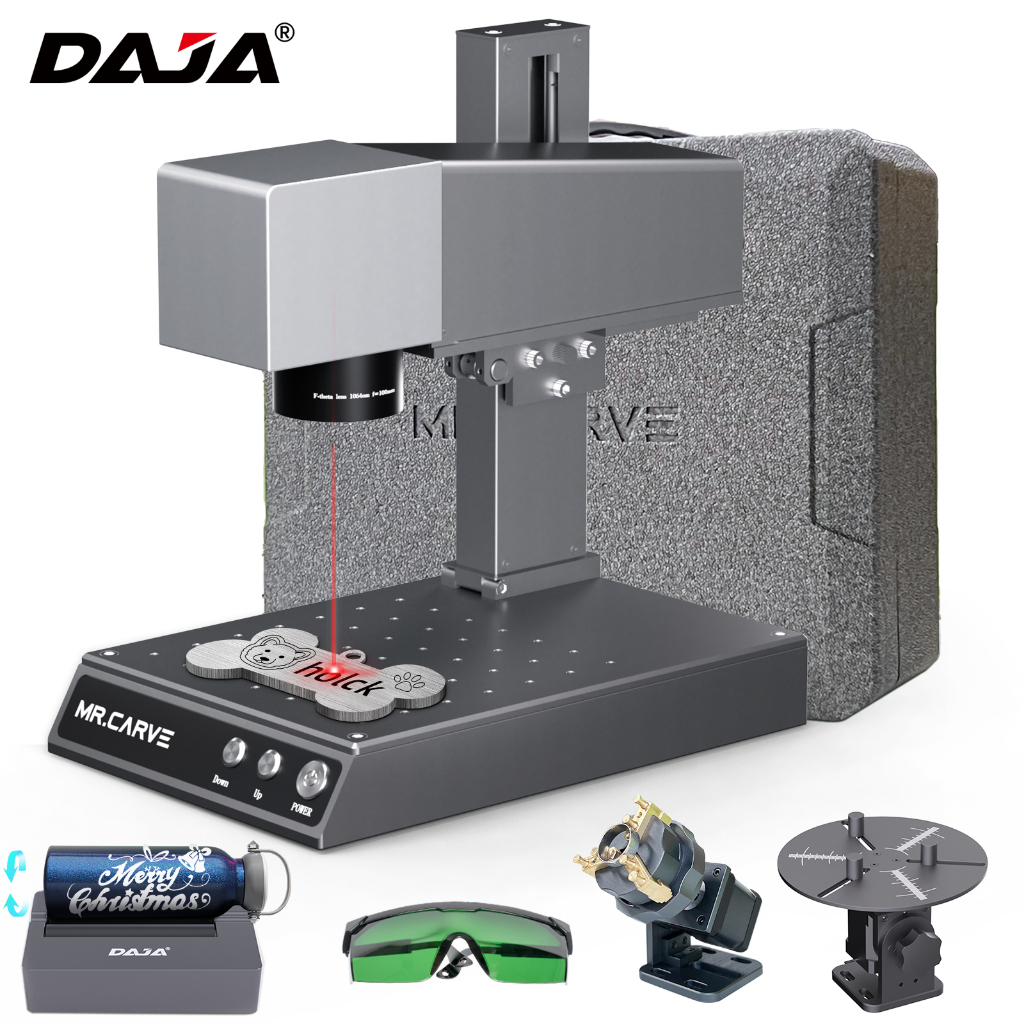 DAJA M1 Pro Laser Engraving Machine Electroplated Metal Plastic Goldplated Aluminum Carving