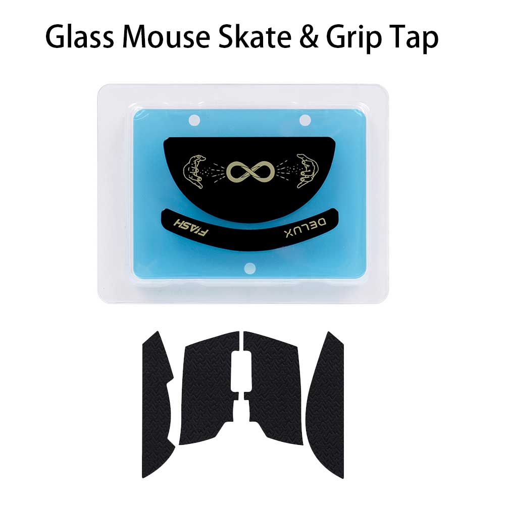 Delux M800 Glass Mouse Skates & Mouse Grip Tap DIY for M800 Gaming